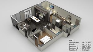 Block 17 Apartments PH-C2 3D Floor Plan